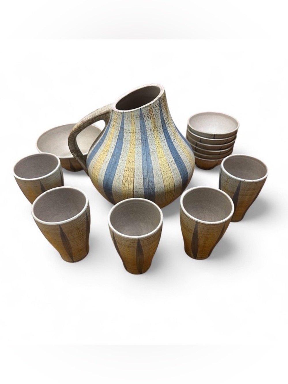 RARE VTG 1960s Dümler & Breiden avant-garde striped refreshment set